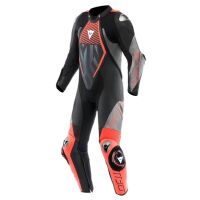 Dainese AUDAX D-ZIP 1PC PERF závodní kombinéza černá/fluo-červená vel.52